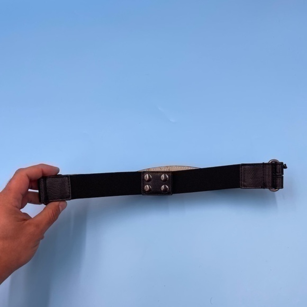 Y2K The Limited Black Grungy Button Belt